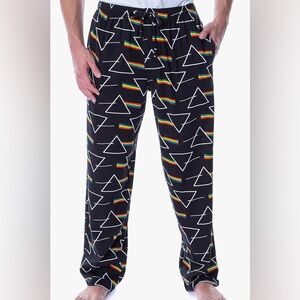 Men’s Pink Floyd Dark Side of the Moon Prism Comfy Pajama Pants XXL Rainbow